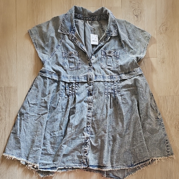 Free People Light Blue Denim Skirt - Picture 2 of 4